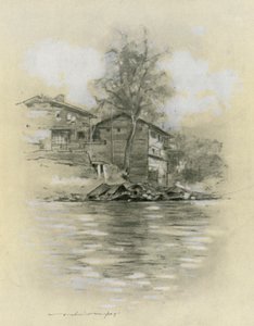 Vivienda junto al río en Srinagar de Mortimer Ludington Menpes